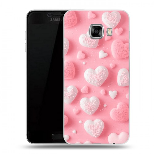 Дизайнерский пластиковый чехол для Samsung Galaxy C5 Сердечки