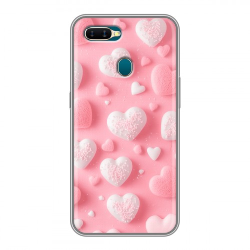 Дизайнерский силиконовый чехол для OPPO AX7 Сердечки