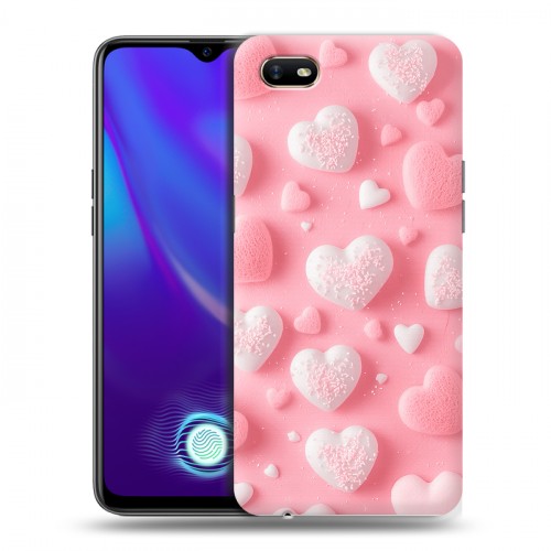 Дизайнерский силиконовый с усиленными углами чехол для OPPO A1k Сердечки