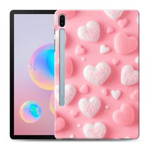Дизайнерский силиконовый чехол для Samsung Galaxy Tab S6 Сердечки