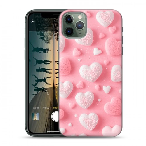Дизайнерский силиконовый чехол для Iphone 11 Pro Сердечки