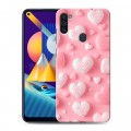 Дизайнерский пластиковый чехол для Samsung Galaxy M11 Сердечки