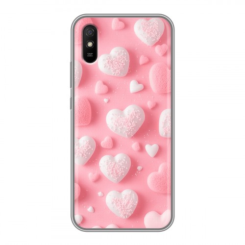 Дизайнерский силиконовый чехол для Xiaomi RedMi 9A Сердечки