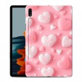 Дизайнерский силиконовый чехол для Samsung Galaxy Tab S7 Сердечки