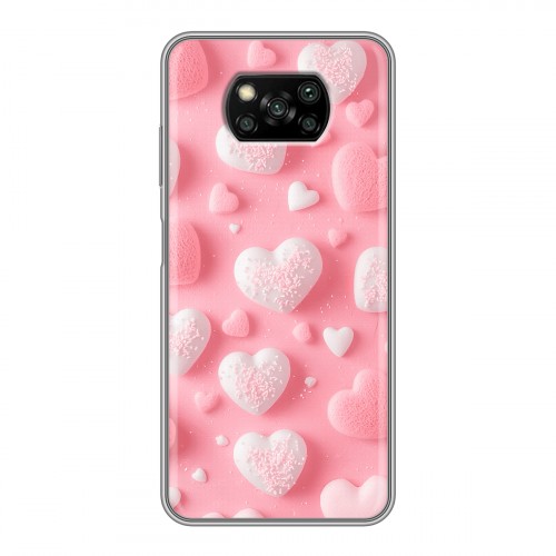 Дизайнерский пластиковый чехол для Xiaomi Poco X3 Сердечки
