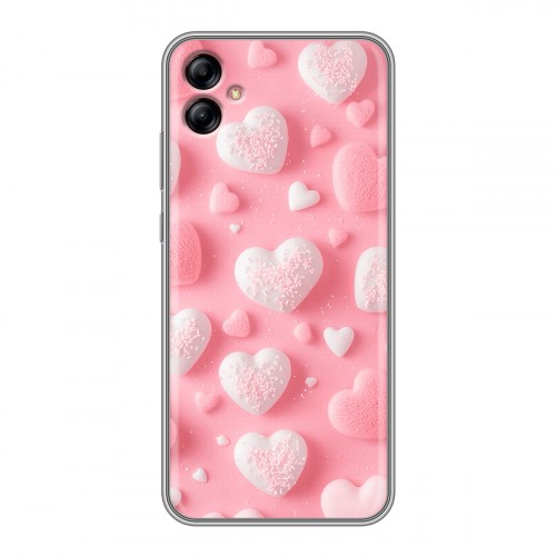 Дизайнерский силиконовый с усиленными углами чехол для Samsung Galaxy A04e Сердечки