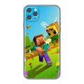 Дизайнерский силиконовый чехол для Iphone 11 Pro Майнкрафт Minecraft