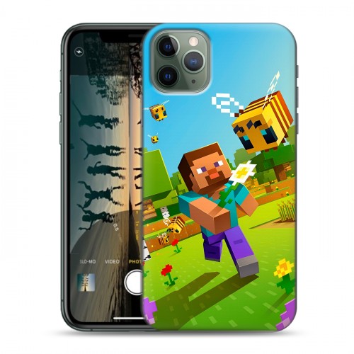 Дизайнерский силиконовый чехол для Iphone 11 Pro Майнкрафт Minecraft