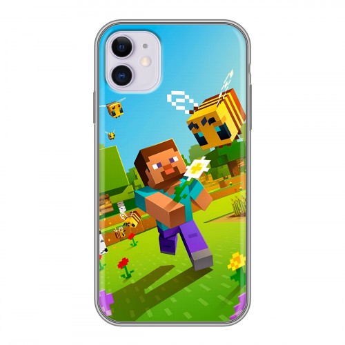 Дизайнерский силиконовый чехол для Iphone 11 Майнкрафт Minecraft