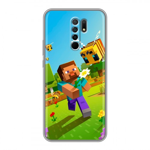 Дизайнерский силиконовый чехол для Xiaomi RedMi 9 Майнкрафт Minecraft