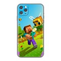 Дизайнерский силиконовый чехол для Iphone 12 Майнкрафт Minecraft
