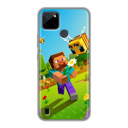 Дизайнерский силиконовый чехол для Realme C21Y Майнкрафт Minecraft