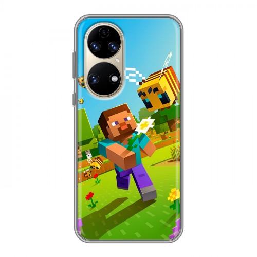Дизайнерский силиконовый чехол для Huawei P50 Pro Майнкрафт Minecraft