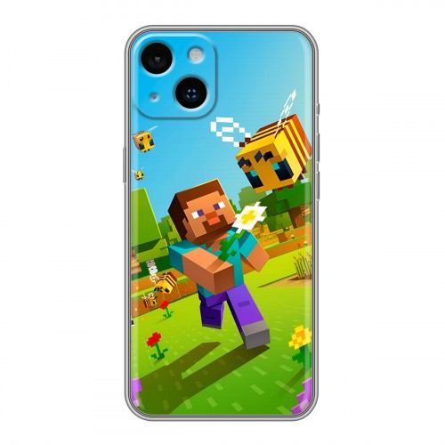Дизайнерский силиконовый чехол для Iphone 14 Майнкрафт Minecraft