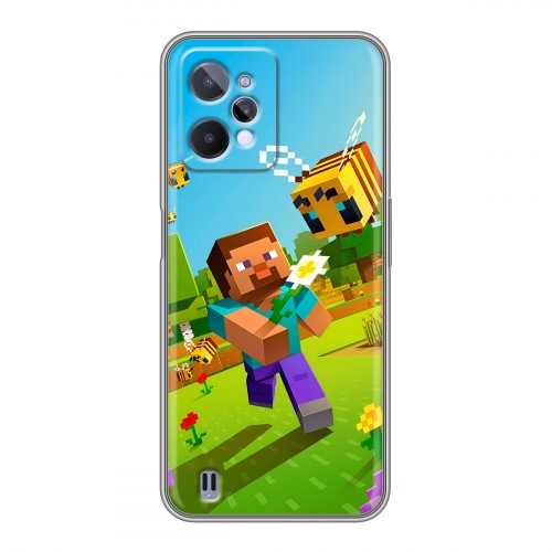 Дизайнерский силиконовый с усиленными углами чехол для Realme C31 Майнкрафт Minecraft