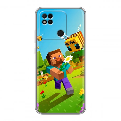 Дизайнерский силиконовый чехол для Xiaomi Redmi 10A Майнкрафт Minecraft