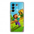 Дизайнерский силиконовый с усиленными углами чехол для Vivo V27 Майнкрафт Minecraft