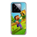Дизайнерский силиконовый чехол для Xiaomi 14 Майнкрафт Minecraft
