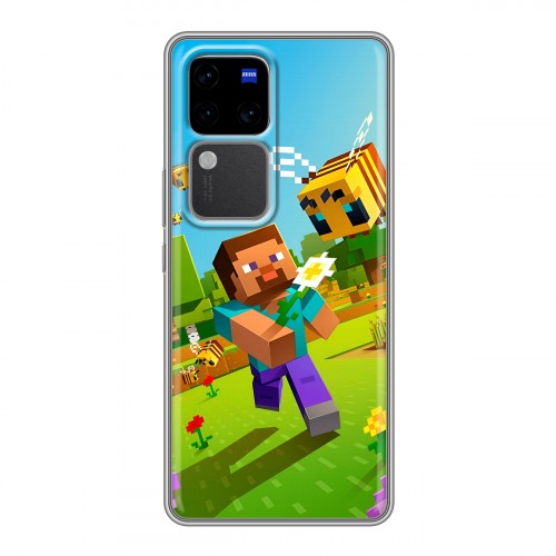 Дизайнерский силиконовый чехол для Vivo V30 Pro Майнкрафт Minecraft