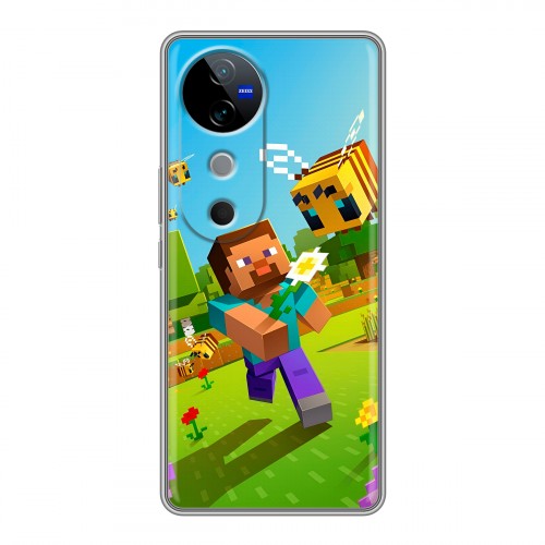 Дизайнерский силиконовый чехол для Vivo V40 5G Майнкрафт Minecraft