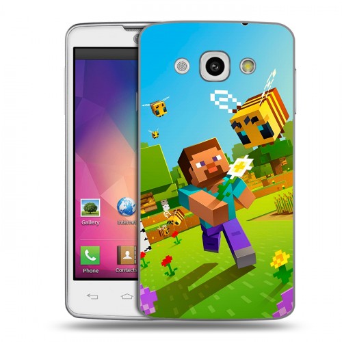 Дизайнерский пластиковый чехол для LG L60 Майнкрафт Minecraft