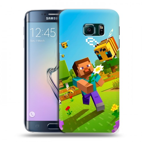 Дизайнерский силиконовый чехол для Samsung Galaxy S6 Edge Майнкрафт Minecraft
