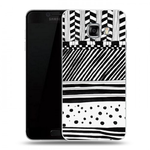 Дизайнерский пластиковый чехол для Samsung Galaxy C5 Карандашные узоры