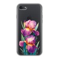 Полупрозрачный дизайнерский силиконовый чехол для Iphone 7 Цветы орхидеи