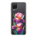 Полупрозрачный дизайнерский пластиковый чехол для Samsung Galaxy A12 Цветы орхидеи