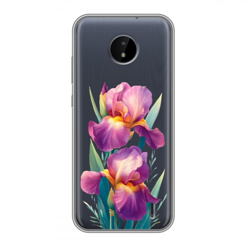 Полупрозрачный дизайнерский пластиковый чехол для Nokia C20 Цветы орхидеи