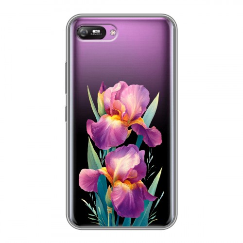 Полупрозрачный дизайнерский силиконовый с усиленными углами чехол для Itel A25 Цветы орхидеи