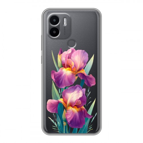 Полупрозрачный дизайнерский силиконовый чехол для Xiaomi Redmi A1 Plus Цветы орхидеи
