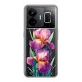 Полупрозрачный дизайнерский силиконовый с усиленными углами чехол для Realme GT3 Цветы орхидеи