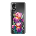 Полупрозрачный дизайнерский силиконовый чехол для OPPO A78 4G Цветы орхидеи
