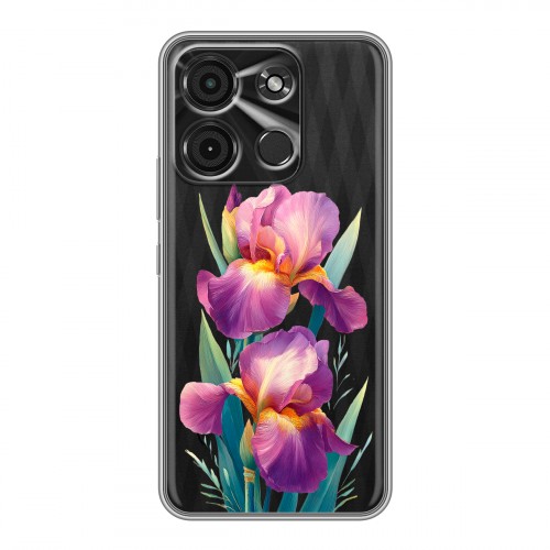 Полупрозрачный дизайнерский пластиковый чехол для Itel A60s Цветы орхидеи