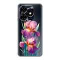 Полупрозрачный дизайнерский пластиковый чехол для Tecno Spark Go 2024 Цветы орхидеи