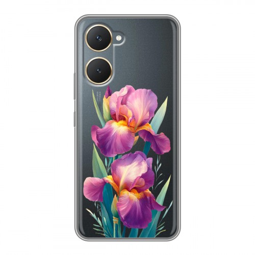 Полупрозрачный дизайнерский пластиковый чехол для Vivo Y03 Цветы орхидеи
