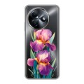 Полупрозрачный дизайнерский силиконовый чехол для Itel S24 Цветы орхидеи