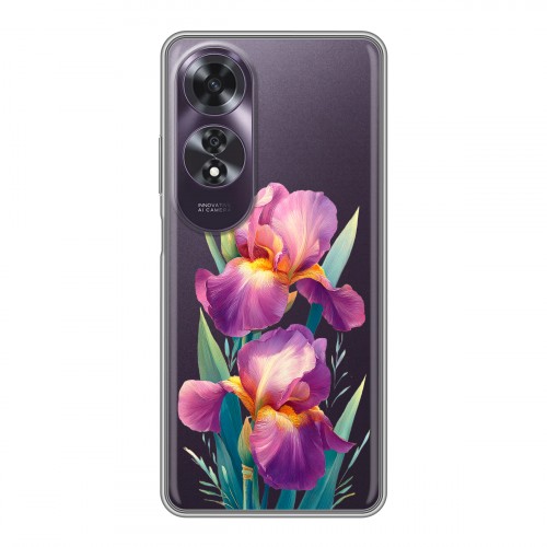 Полупрозрачный дизайнерский силиконовый чехол для OPPO A60 Цветы орхидеи