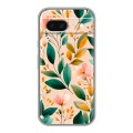Полупрозрачный дизайнерский силиконовый чехол для Google Pixel 8a Цветы паттерн