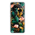 Полупрозрачный дизайнерский силиконовый чехол для Xiaomi 14 Ultra Цветы паттерн