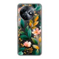 Полупрозрачный дизайнерский силиконовый чехол для Itel S24 Цветы паттерн