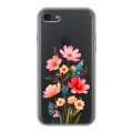 Полупрозрачный дизайнерский силиконовый чехол для Iphone 7 Цветы