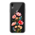 Полупрозрачный дизайнерский пластиковый чехол для Iphone Xr Цветы