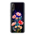 Полупрозрачный дизайнерский силиконовый с усиленными углами чехол для Vivo V17 Neo Цветы