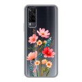 Полупрозрачный дизайнерский силиконовый чехол для Vivo Y31 Цветы