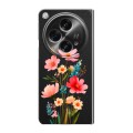 Полупрозрачный дизайнерский пластиковый чехол для OPPO Find N3 Цветы