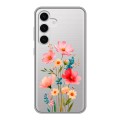 Полупрозрачный дизайнерский пластиковый чехол для Samsung Galaxy S24 Цветы