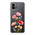 Полупрозрачный дизайнерский силиконовый чехол для Xiaomi Redmi A2 Цветы