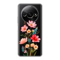 Полупрозрачный дизайнерский силиконовый чехол для Xiaomi RedMi A3 Цветы